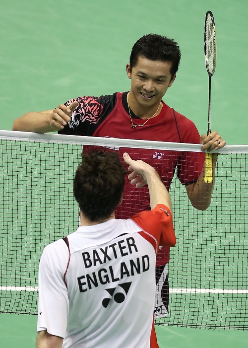 英格兰羽毛球队力克印度羽毛球队，马琳高光表现